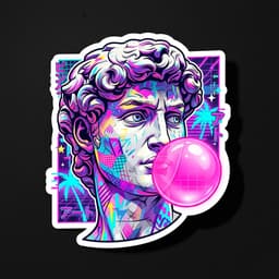 David statue bubblegum sticker